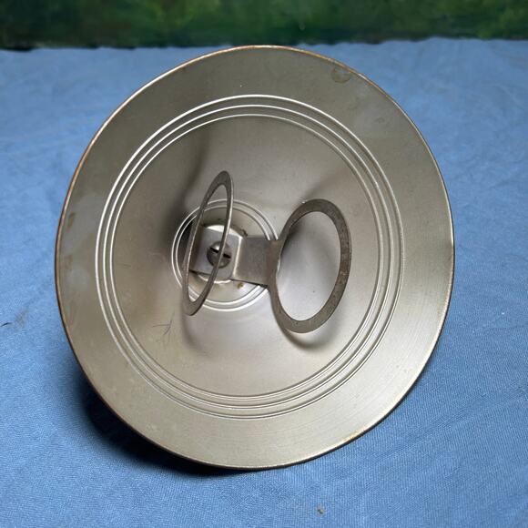 Vintage 30s Copper Desk Lamp and Clip Shade Black Iron Detail Cloth Cord - Picture 9 of 10